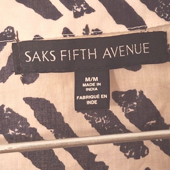 Saks Fifth Avenue Swim Coverup Kaftan Sequins Tassels Ruffle Hem M Cotton Caftan - Picture 4 of 6